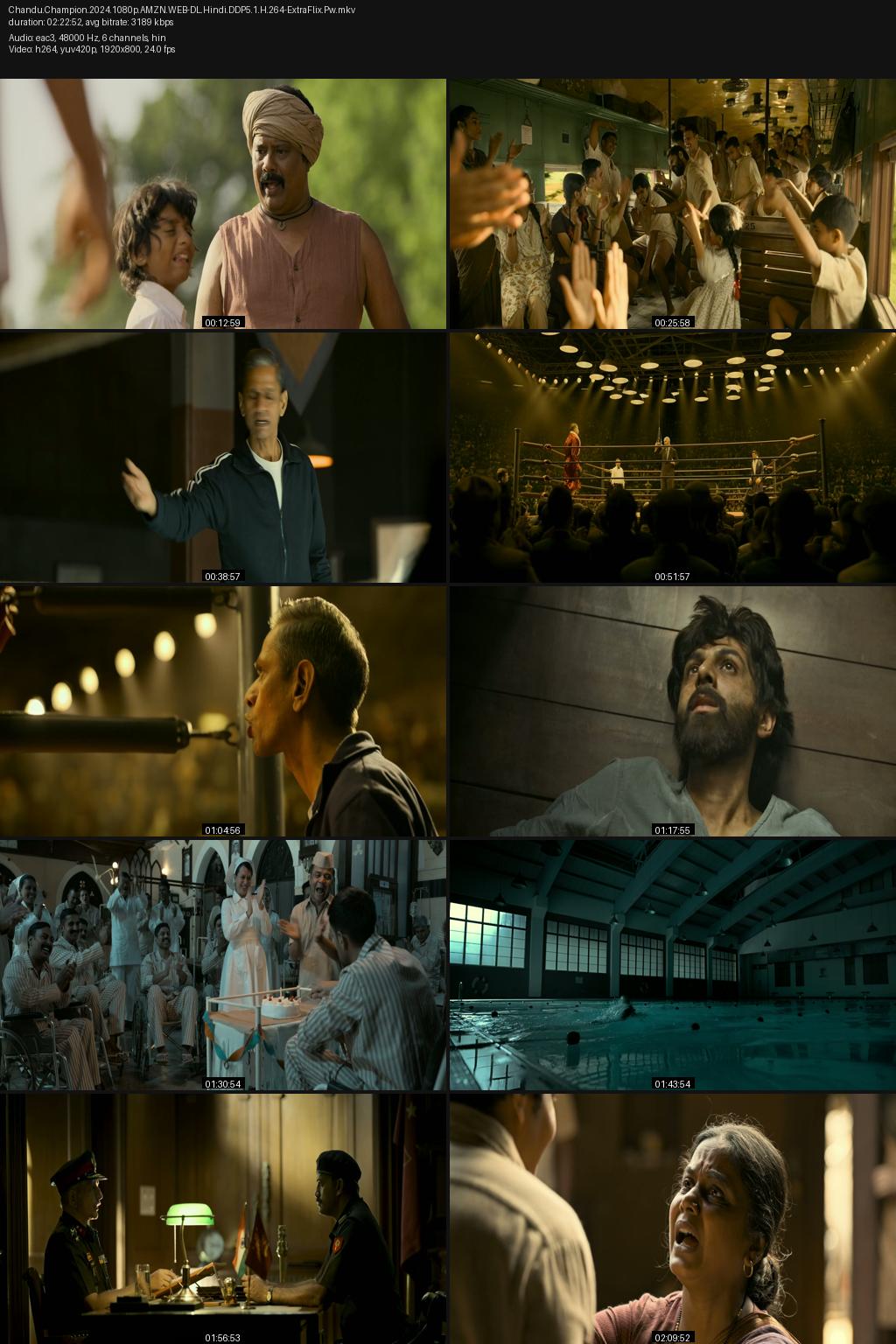 Chandu Champion (2024) [Hindi] 4K 2160p 1080p 720p 480p Amazon WEB-DL ESub Screenshots