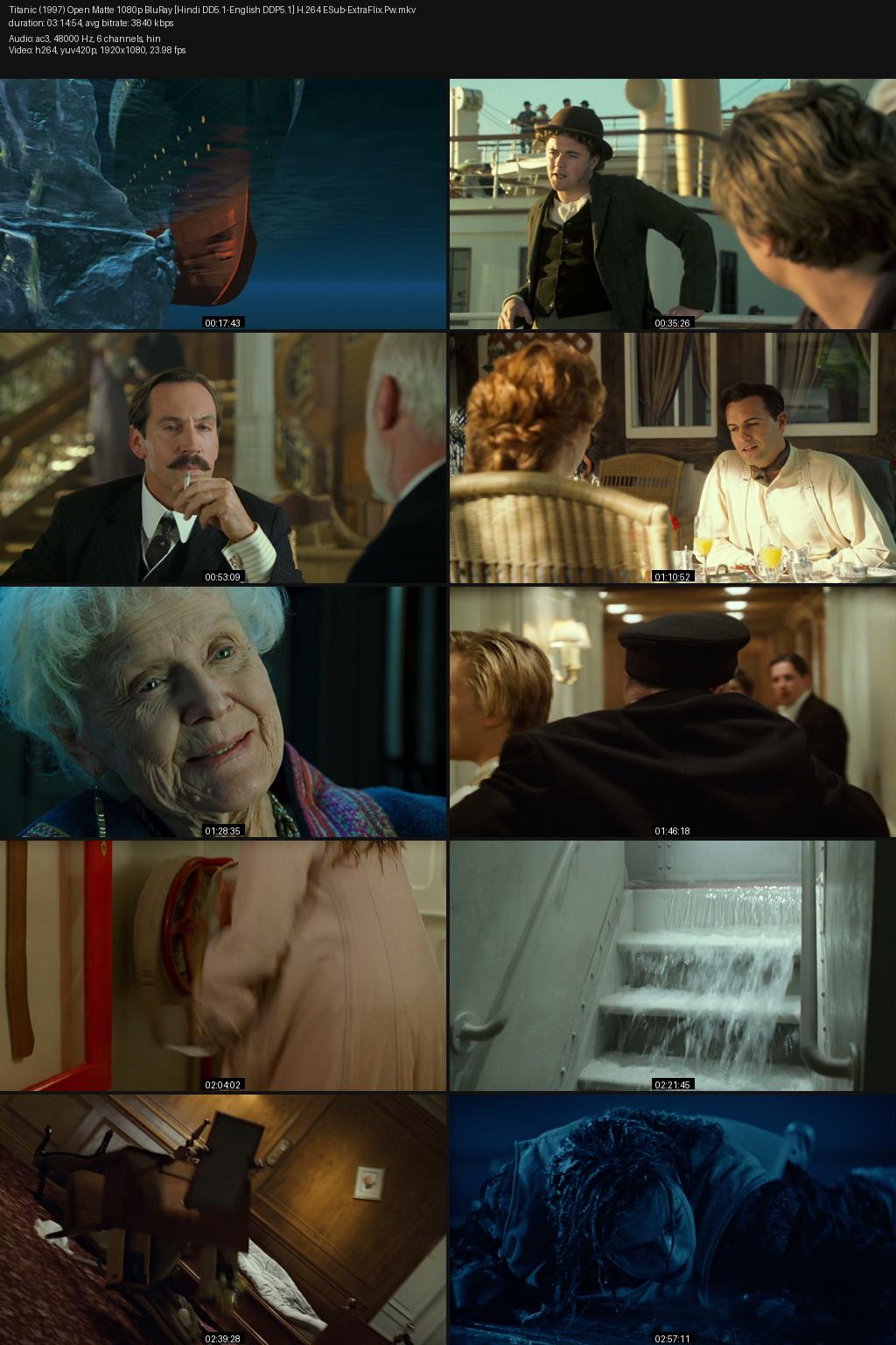 Titanic (1997) [Hindi-English] 1080p 720p 480p BluRay ESub Screenshots